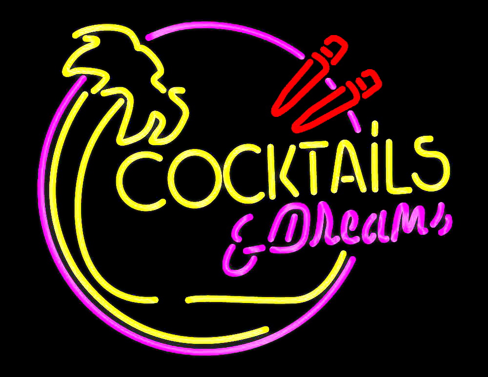Cocktails and Dream Round Neon Sign